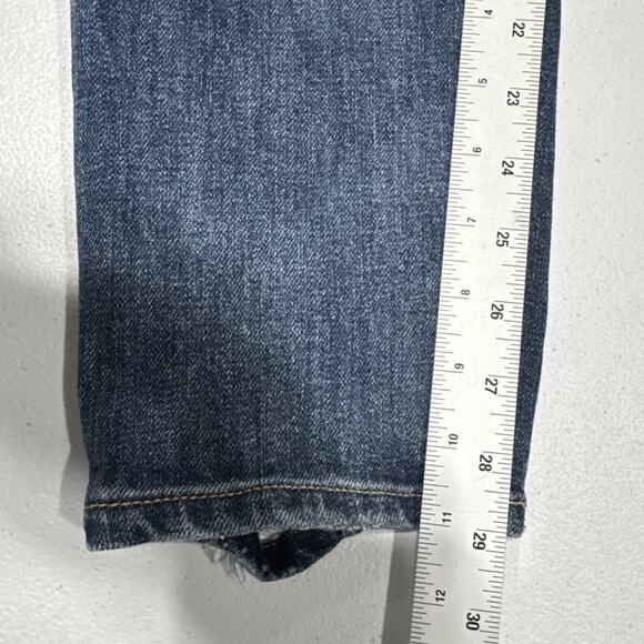 KanCan Women's Distressed Mid Rise Skinny Jeans Size 26 Denim Raw Hem Destroyed - Picture 13 of 15